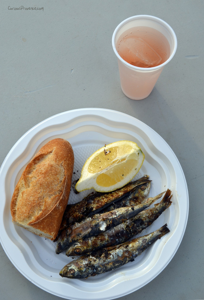 sardines and rosé at a village festival in provence