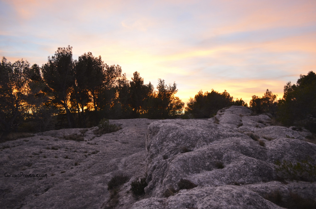 sunset provence garrigue