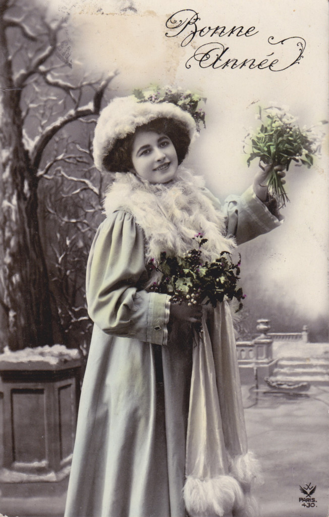 vintage happy new year postcard