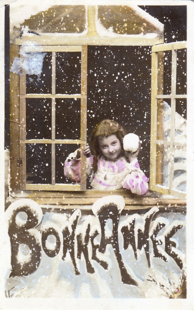 new years postcard french vintage